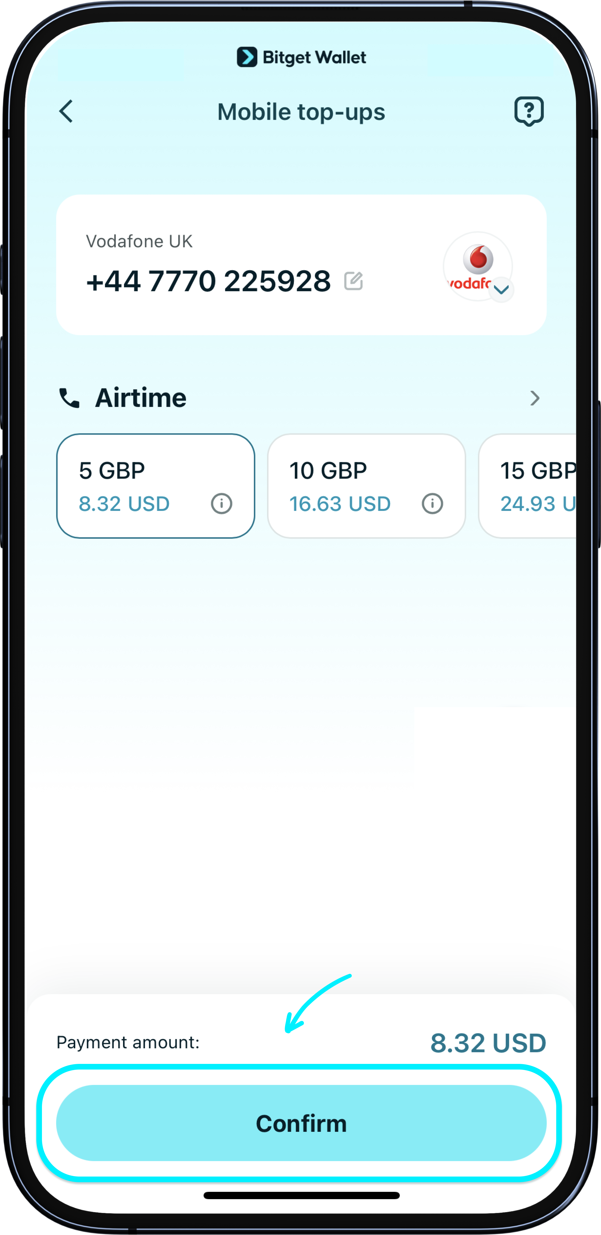 Pick a network provider and top-up package