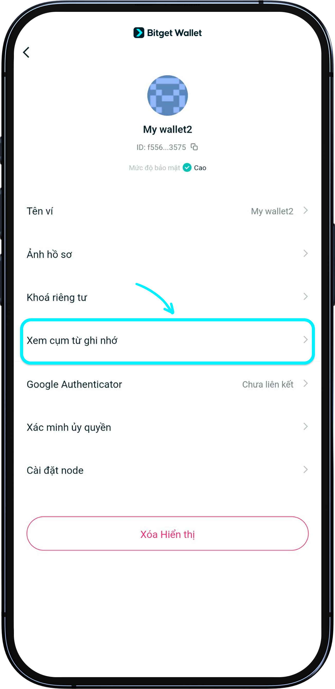 Cách xem cụm từ hạt giống