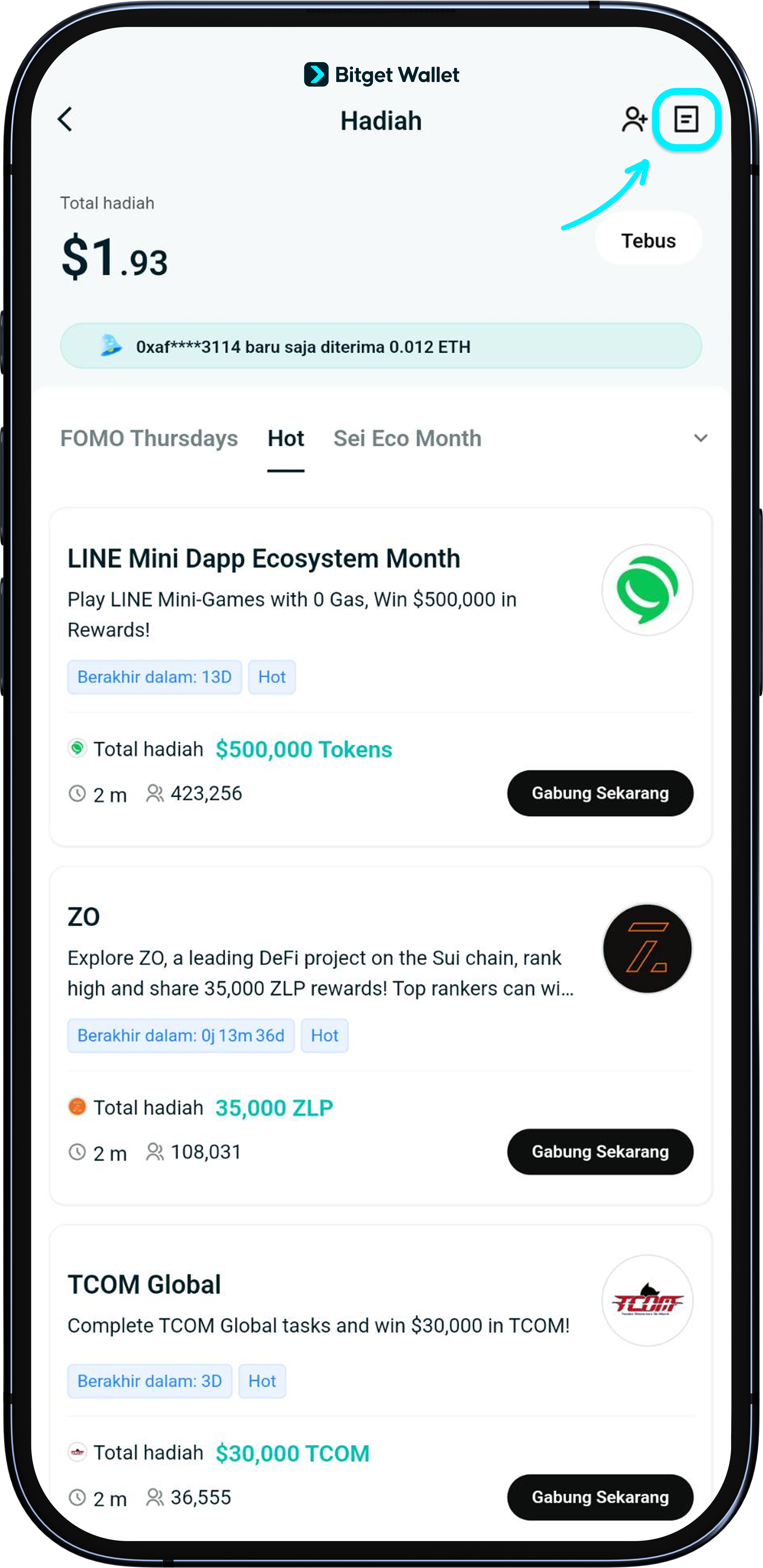 Mendapatkan hadiah dengan mengikuti acara
