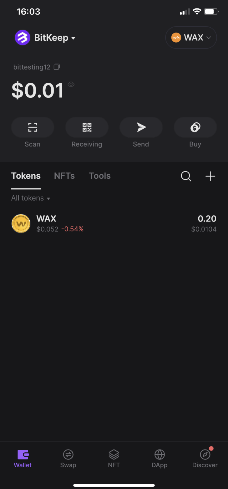 BitKeep WAX (WAXP) 钱包