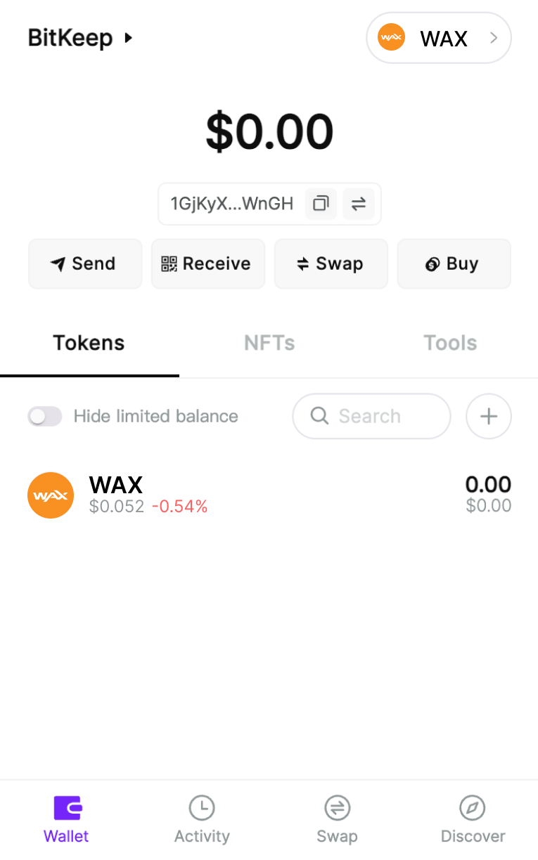 BitKeep WAX (WAXP) Wallet