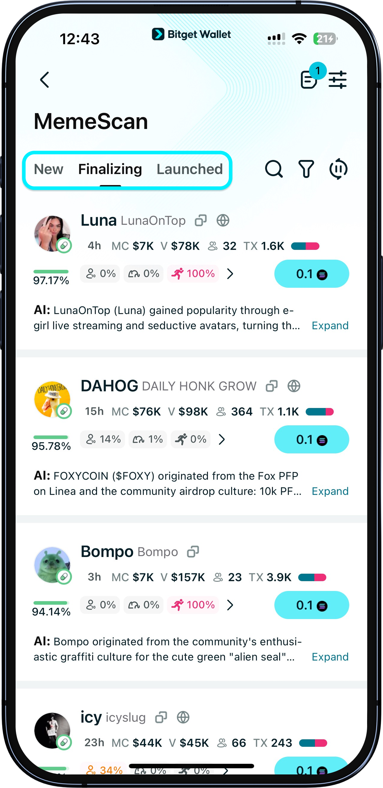Switching token lists