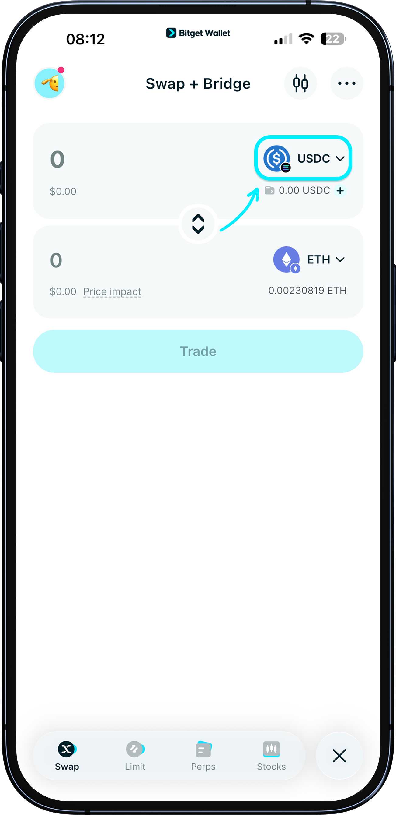 Choose the token to sell