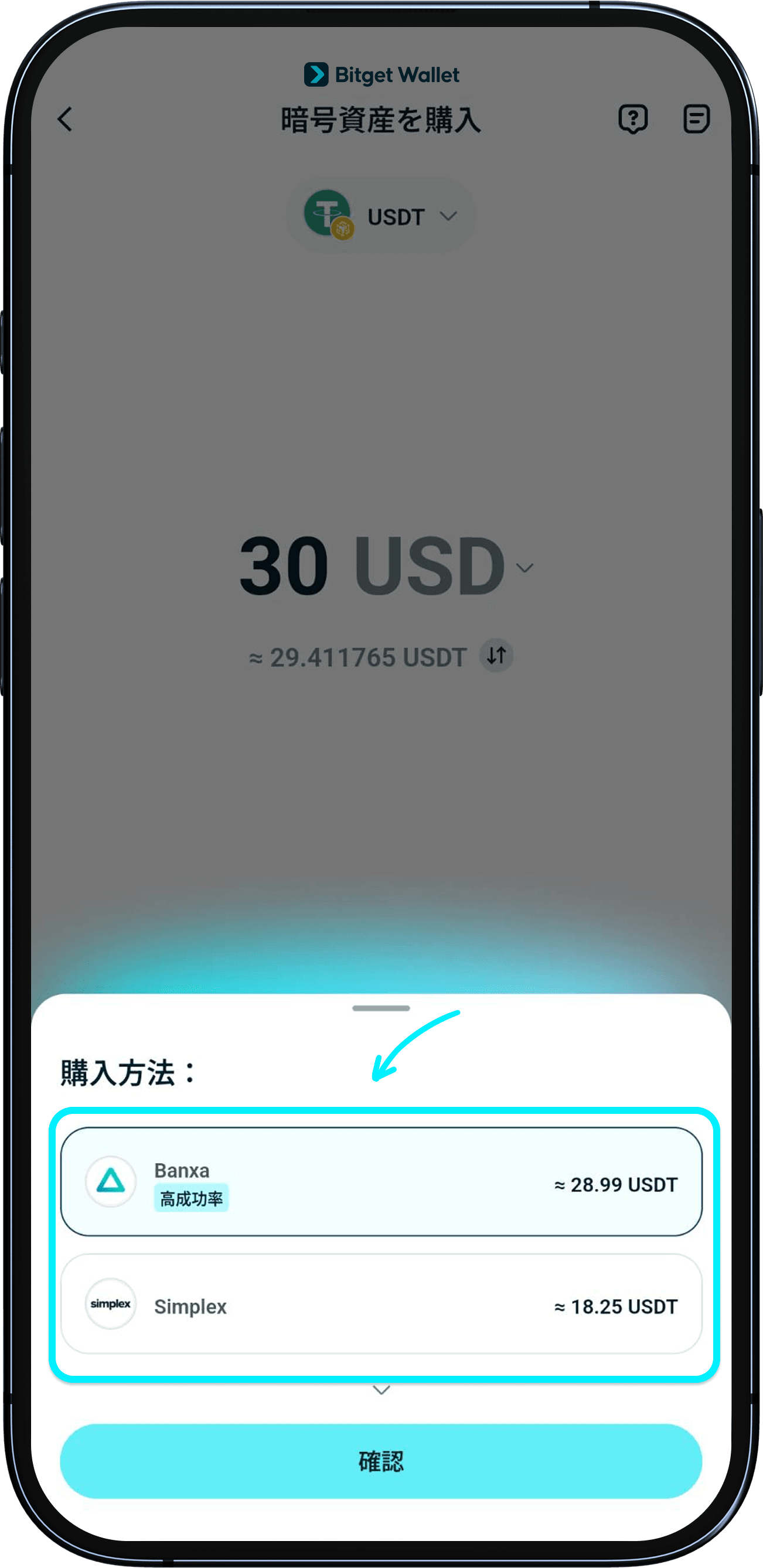 決済サービスプロバイダーを選択します