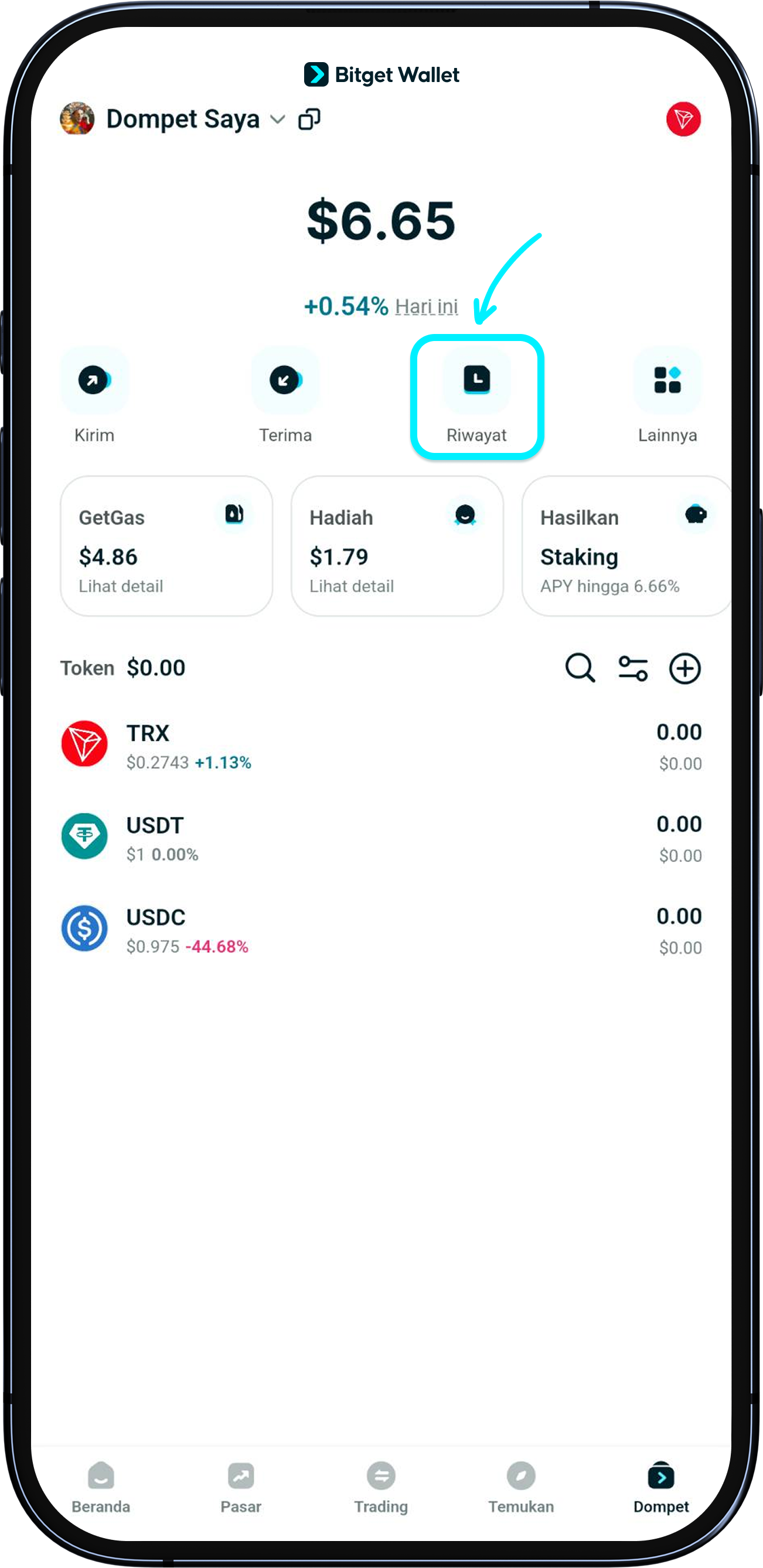 Lacak transaksi kamu