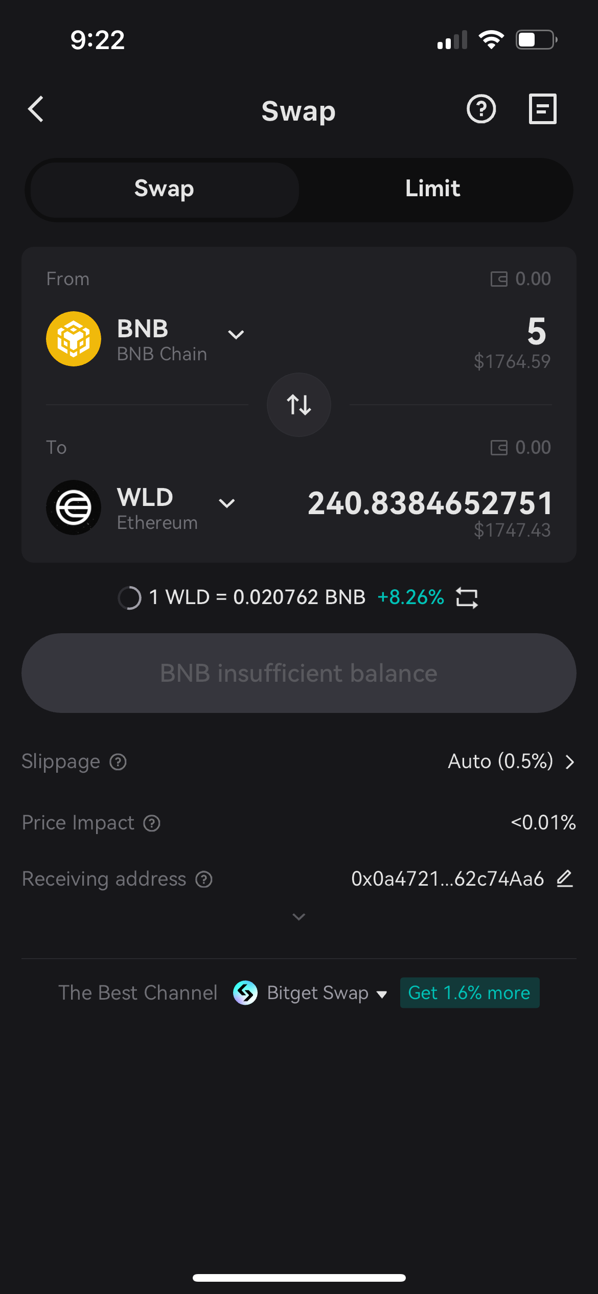 兑换 Worldcoin (WLD) 代币