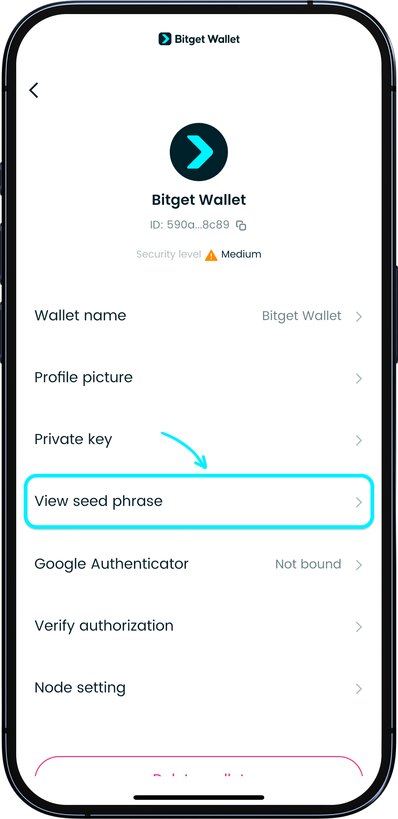 Mit Seed-Phrase / Private Key importieren