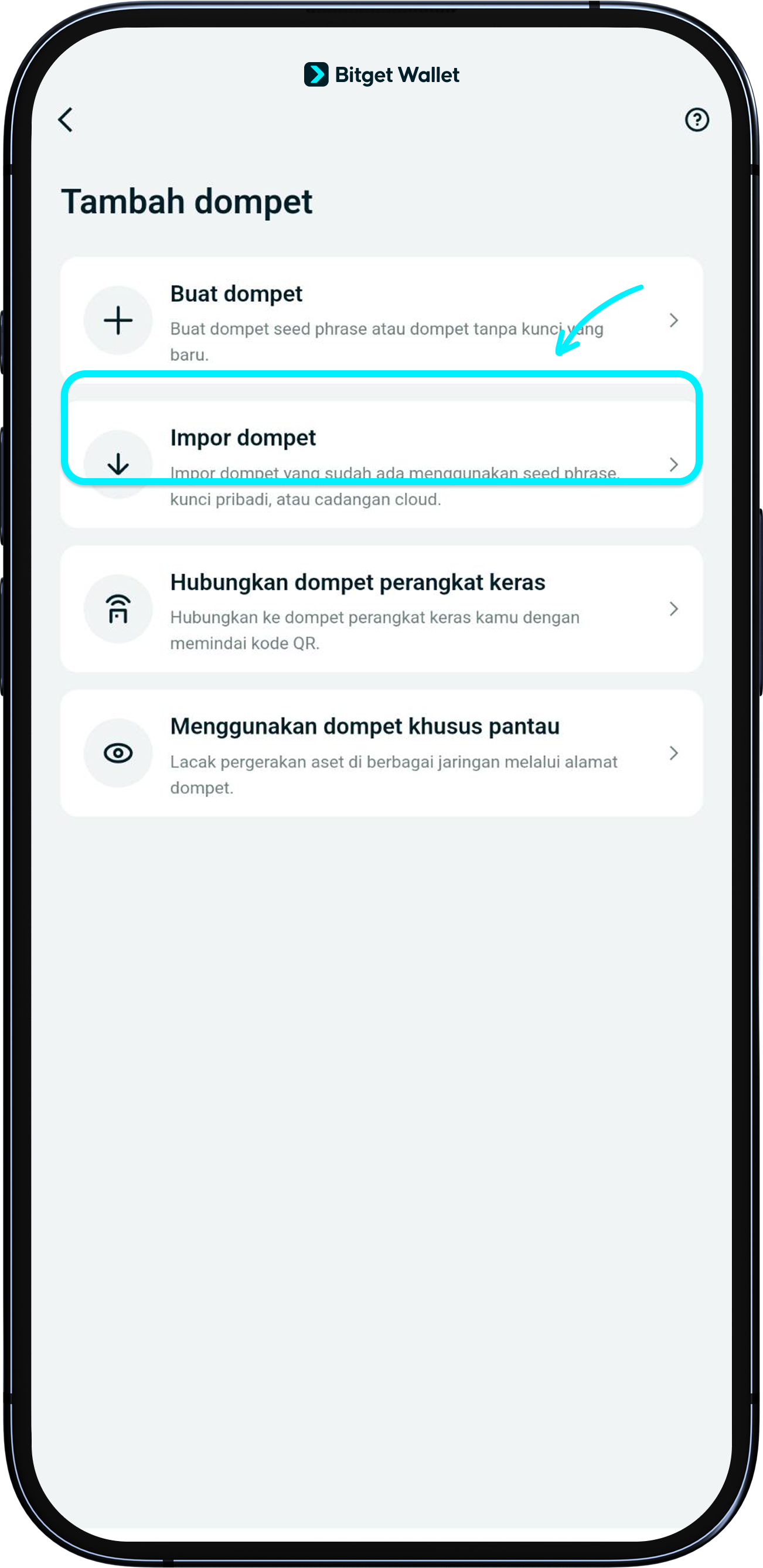 Cara aman mengimpor dompet lain
