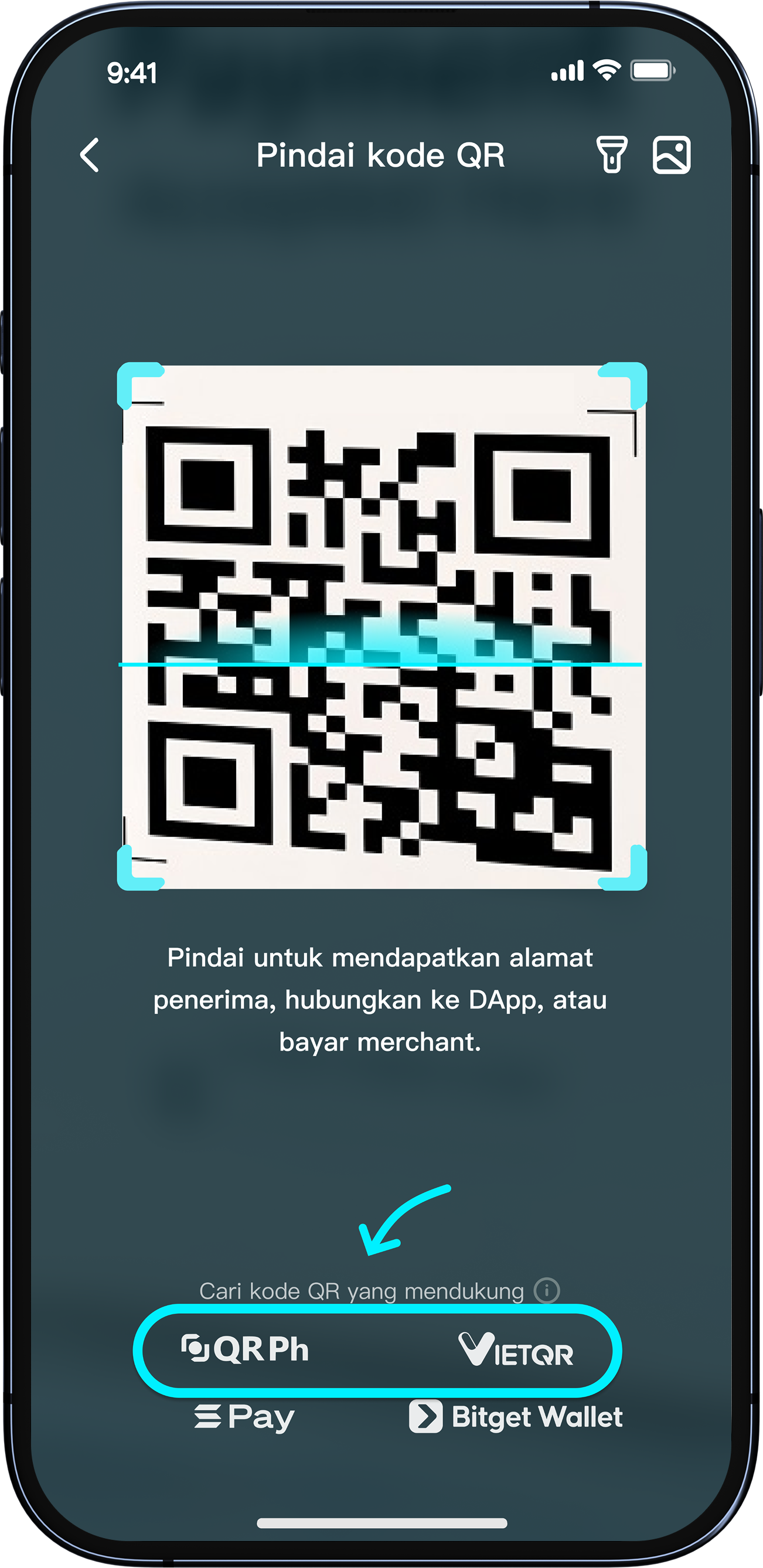 Mendukung kode QR nasional