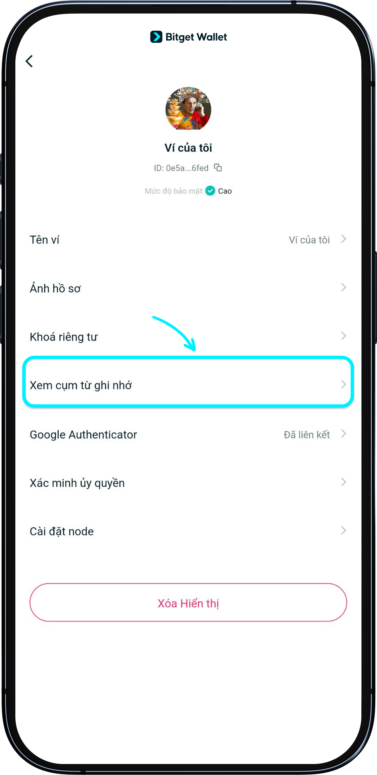 Cách nhập một ví khác an toàn