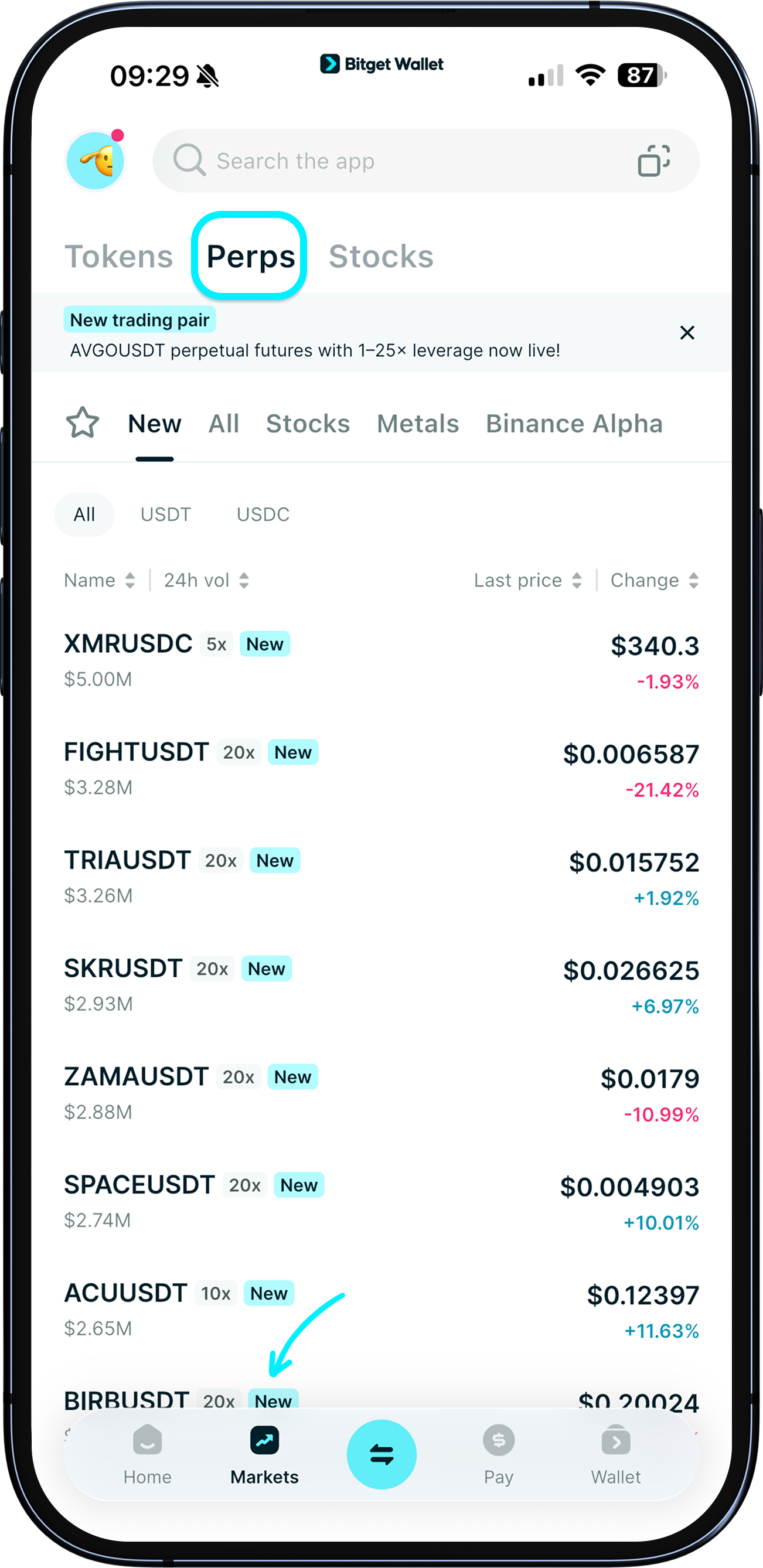 Revisa los mercados de futuros de tokens