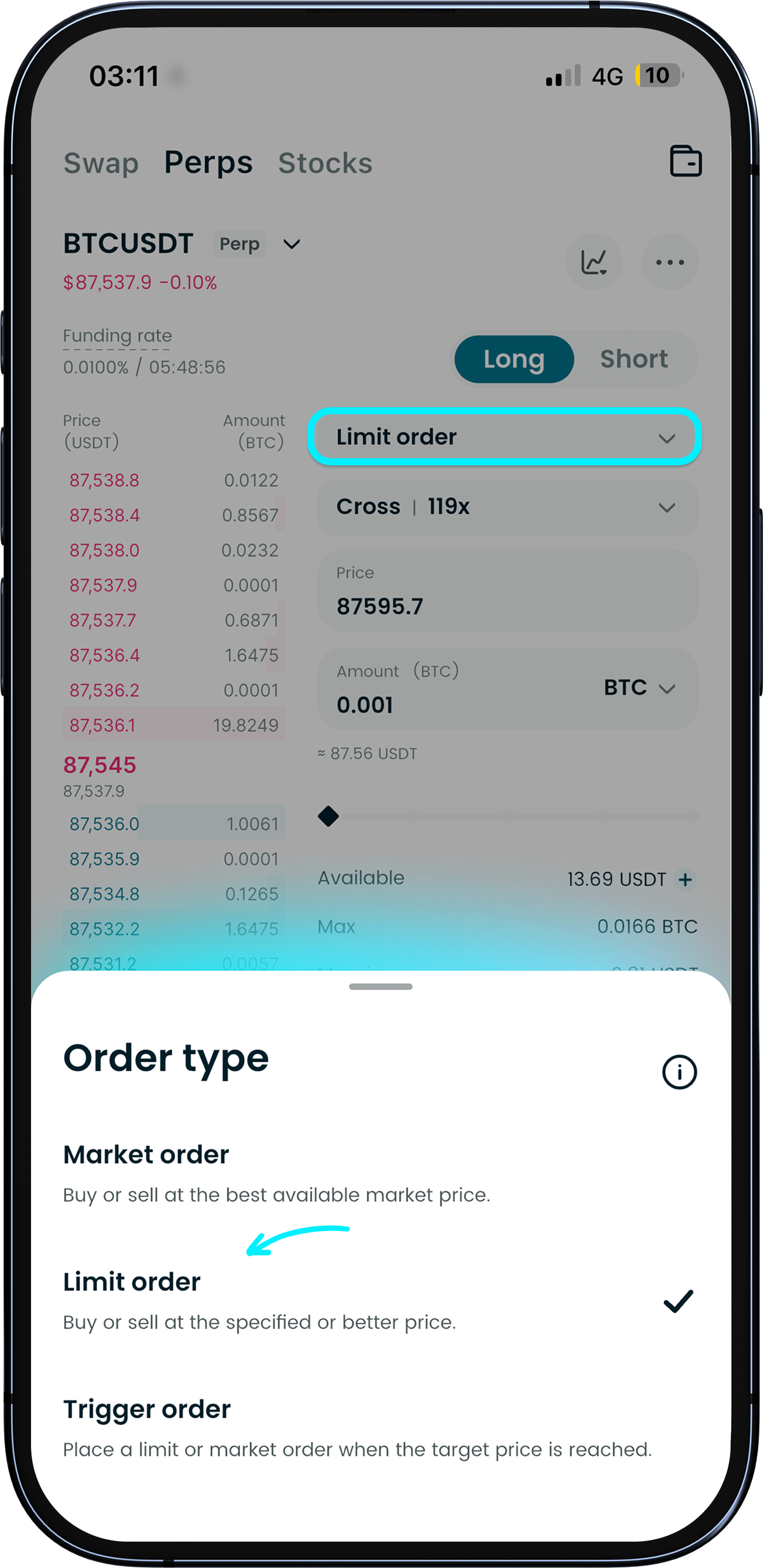 Margin, margin modes, and order types | Perps trading - Bitget Wallet Help  Center