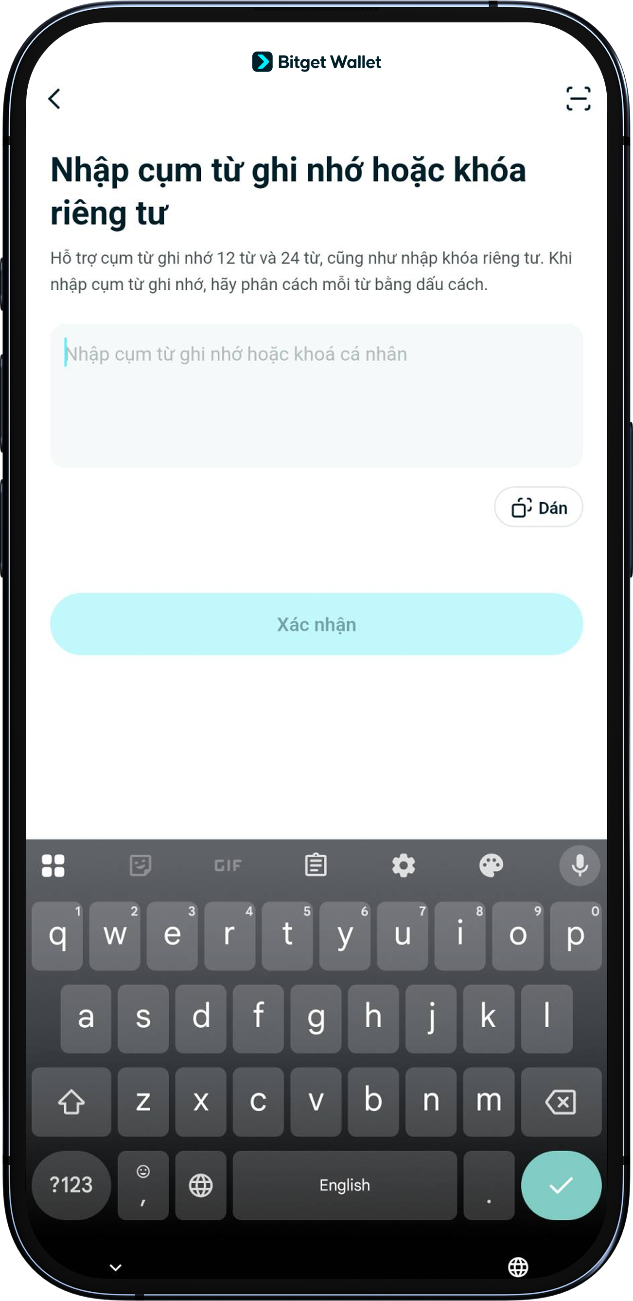 Cách nhập một ví khác an toàn