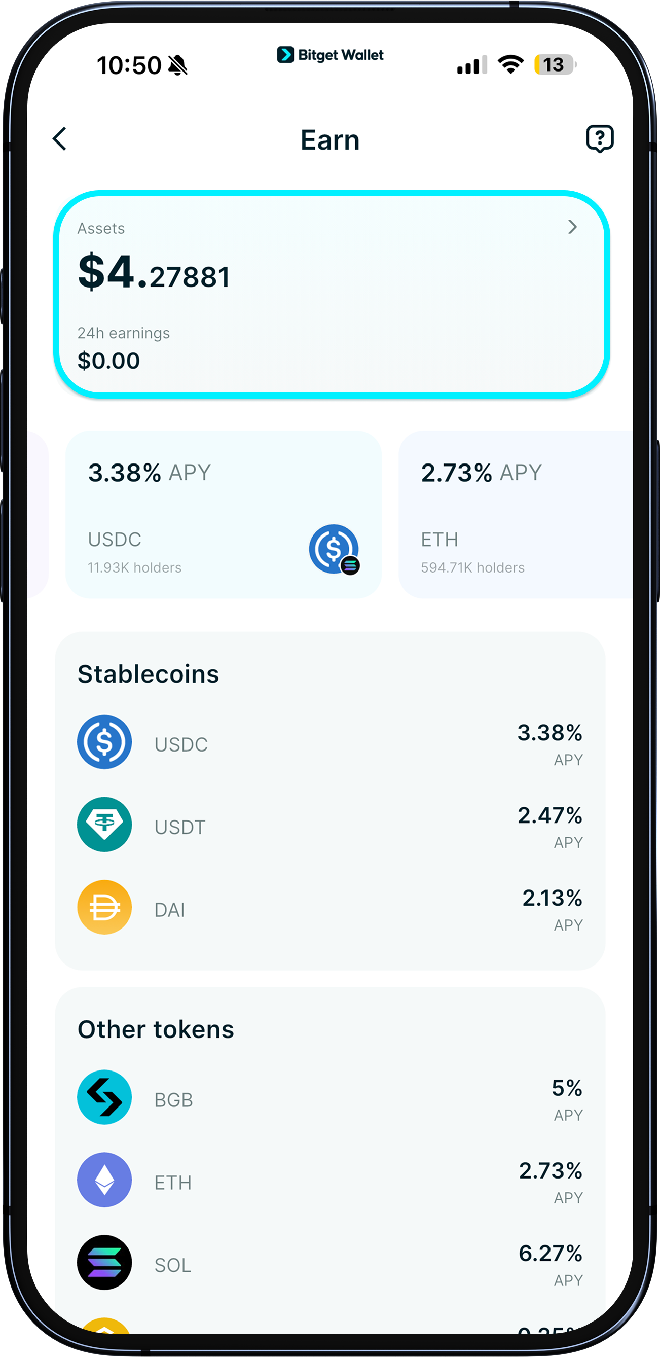 Produk Earn stablecoins / non-stablecoin