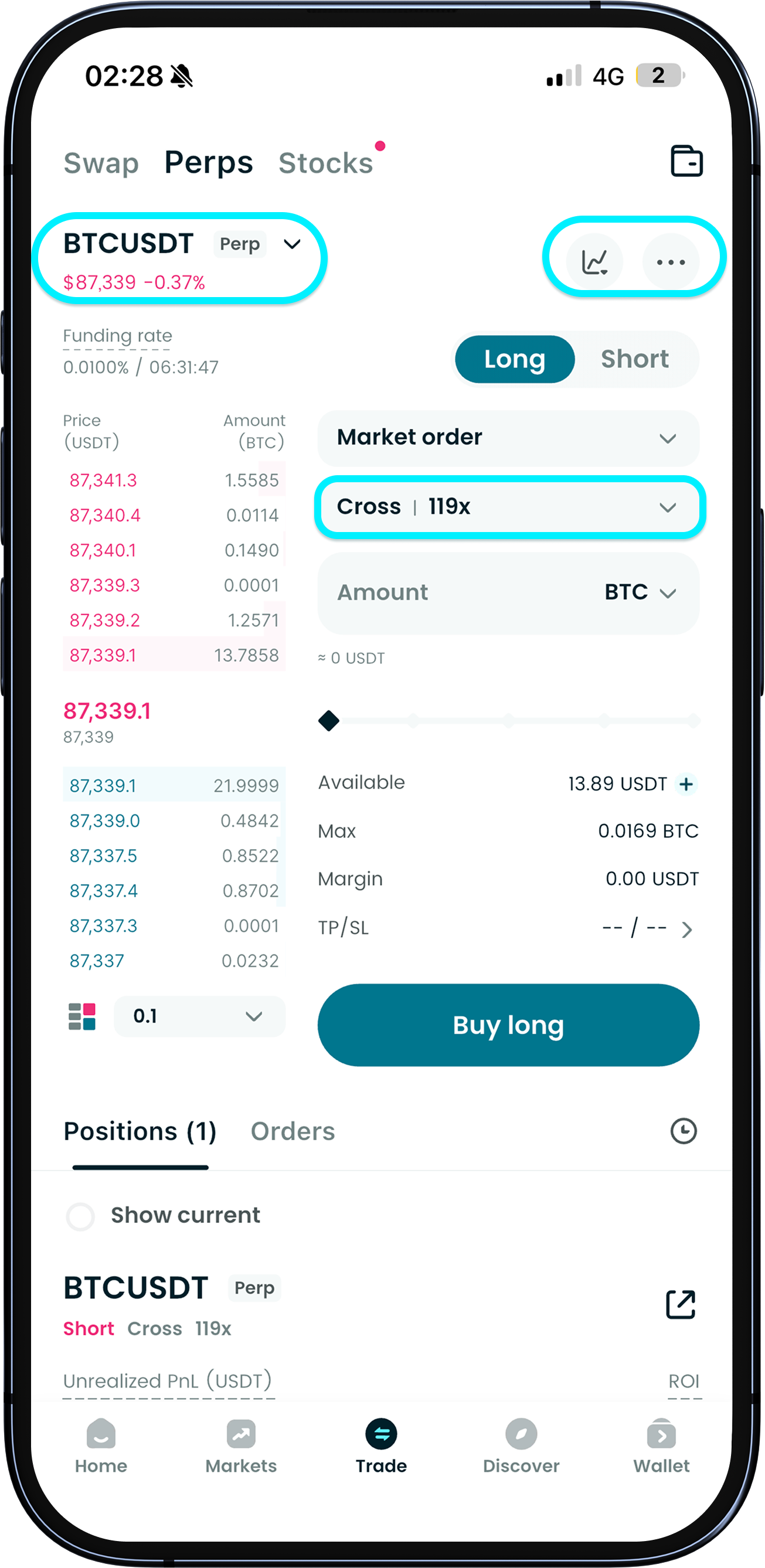 How to open a perps trade | Perps trading - Bitget Wallet Help Center