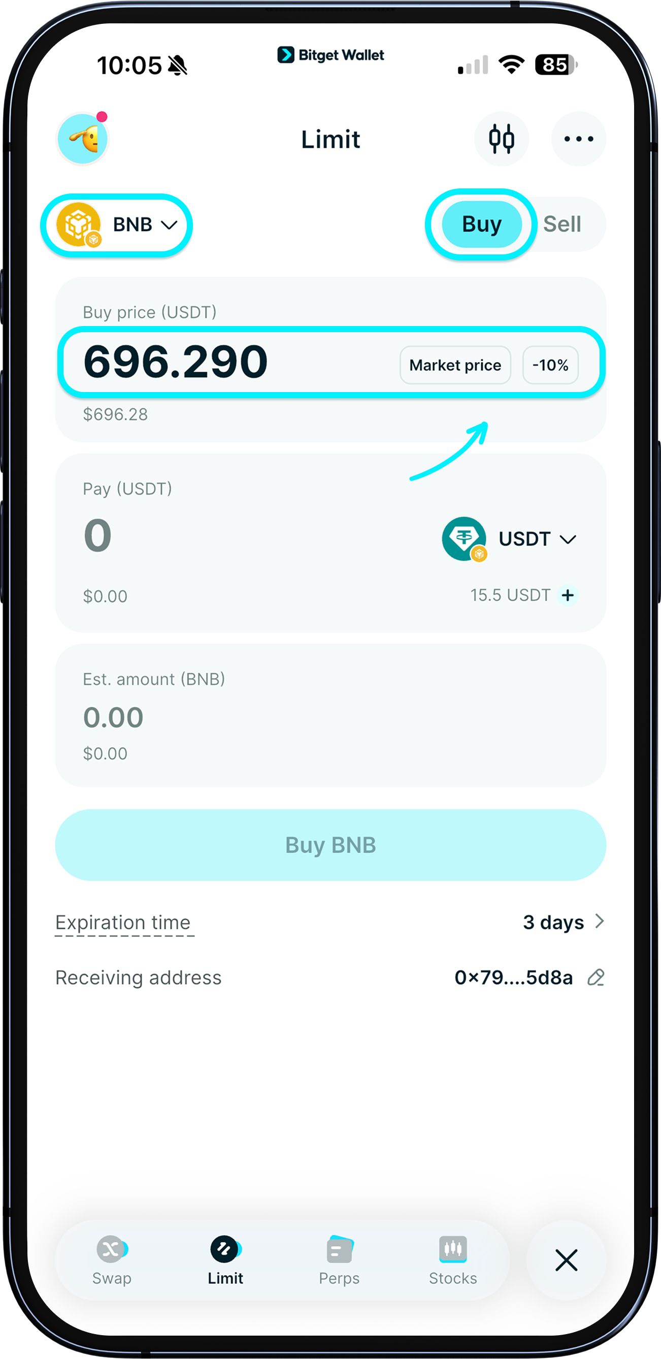 Chọn token để mua