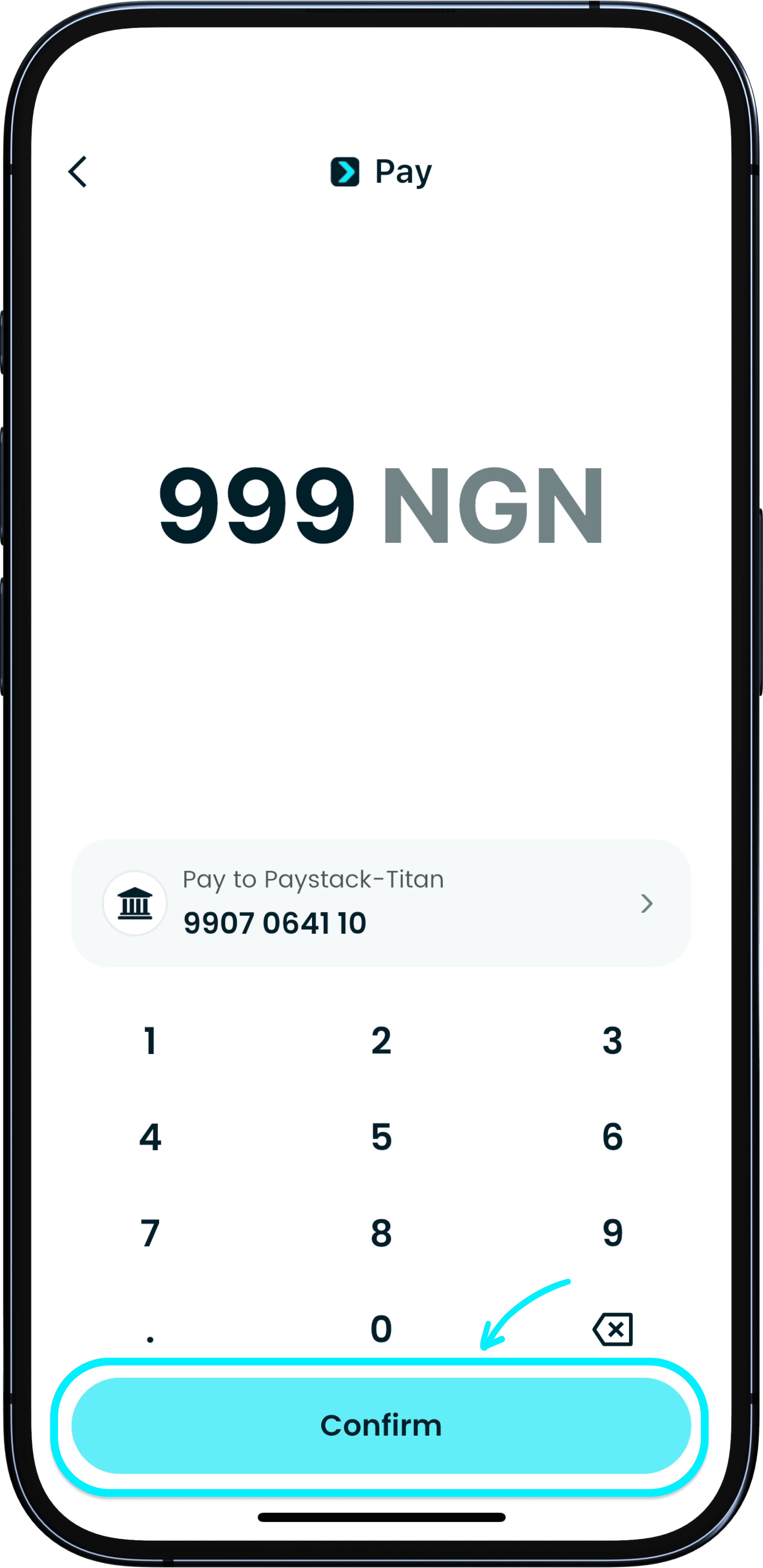 Choose token and enter amount to send