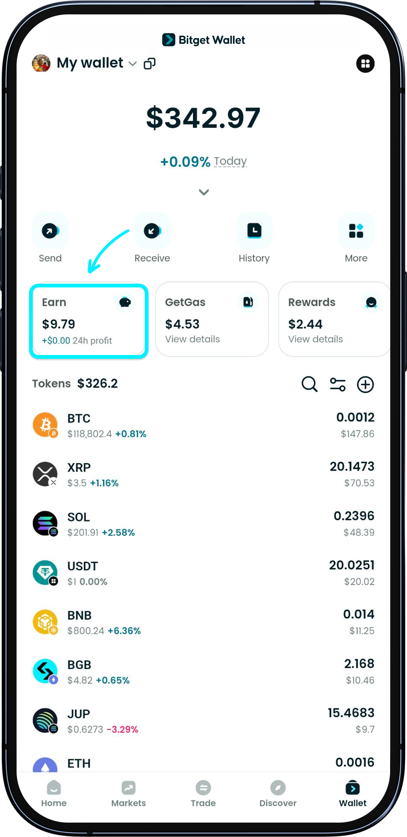查看 Bitget Wallet 的理財產品