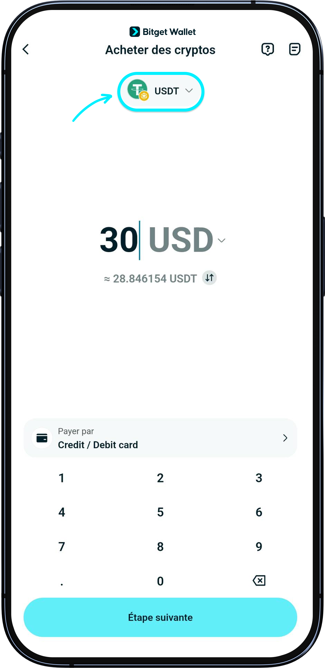 Recharger votre portefeuille en USDT/USDC