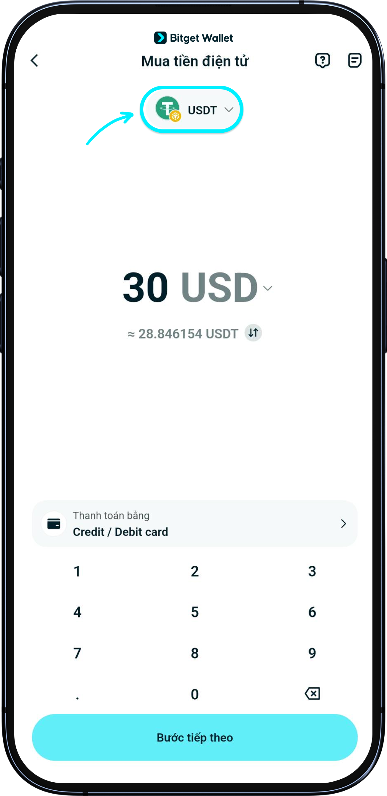 Nạp USDT/USDC vào ví của bạn
