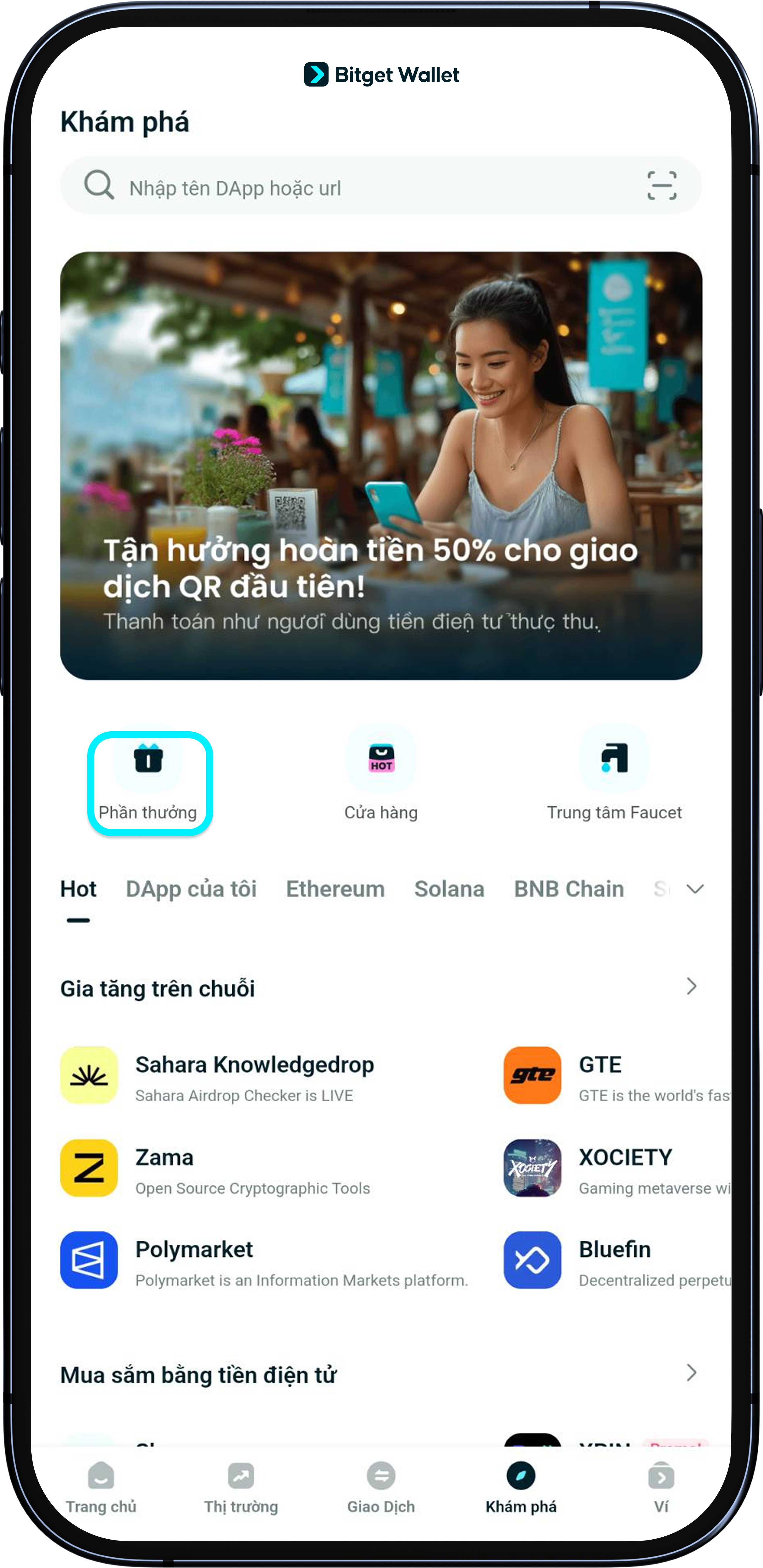 Nhận phần thưởng khi tham gia sự kiện