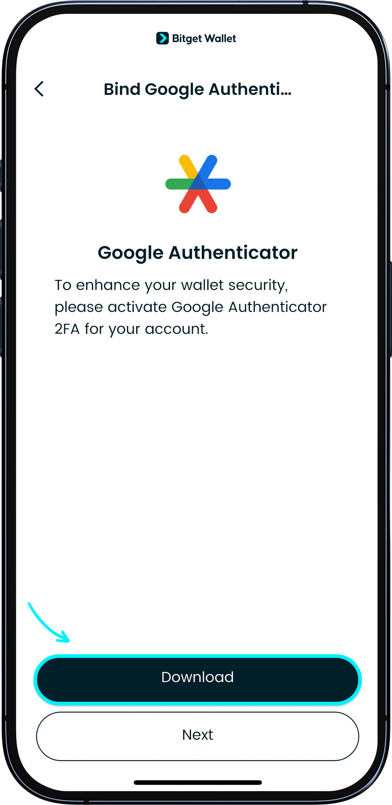 How to bind to Google Authenticator | Creating your first wallet - Bitget  Wallet Help Center