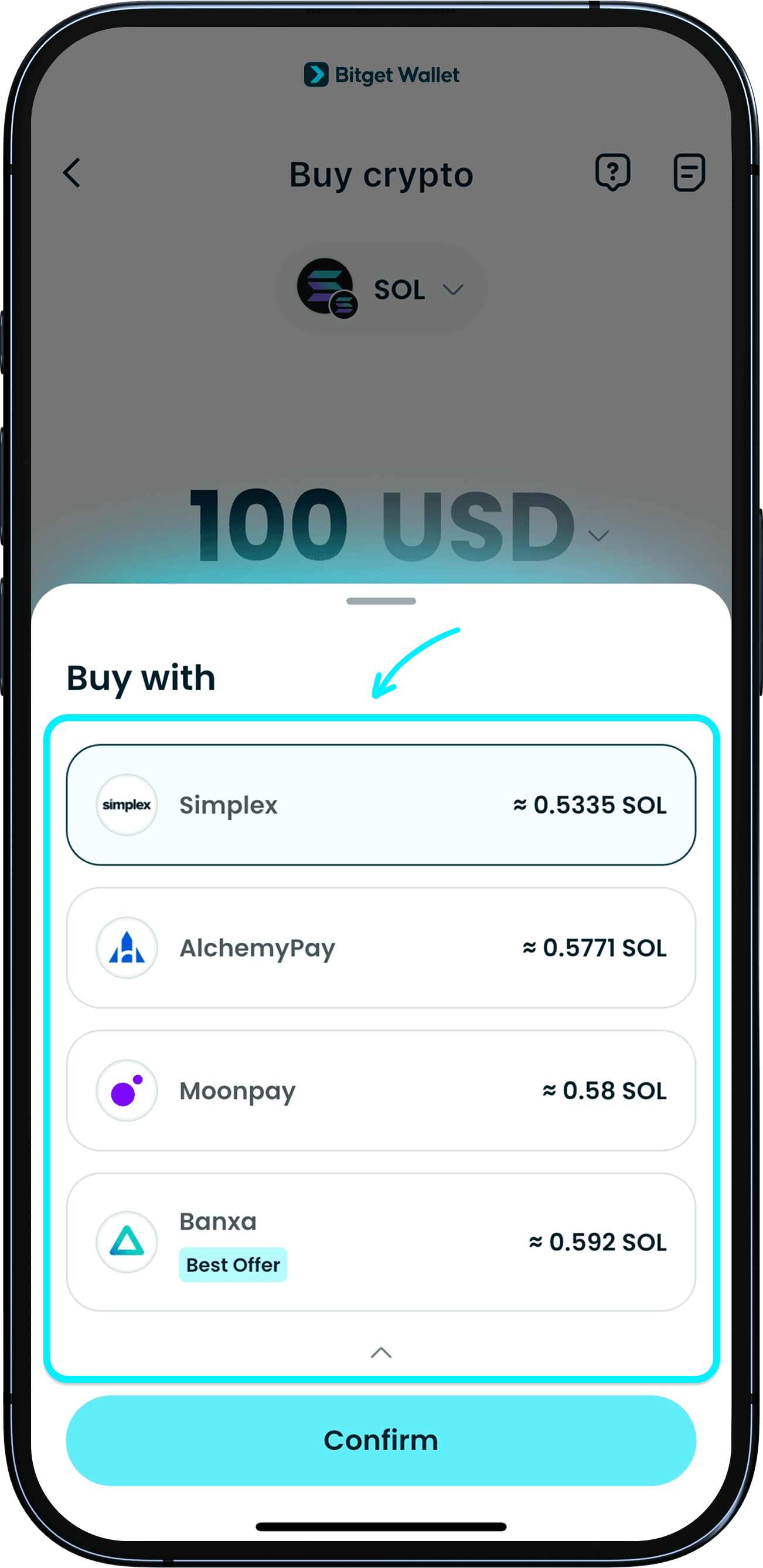 Выберите поставщика платежных услуг