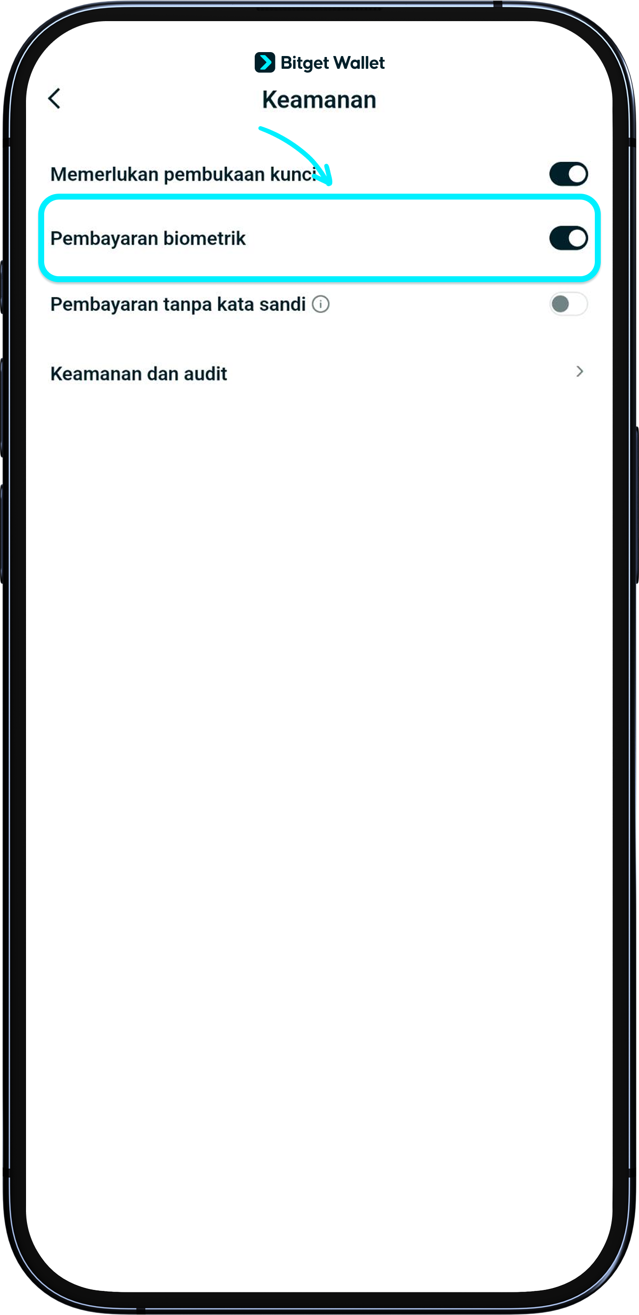 Tingkatkan keamanan Bitget Wallet kamu