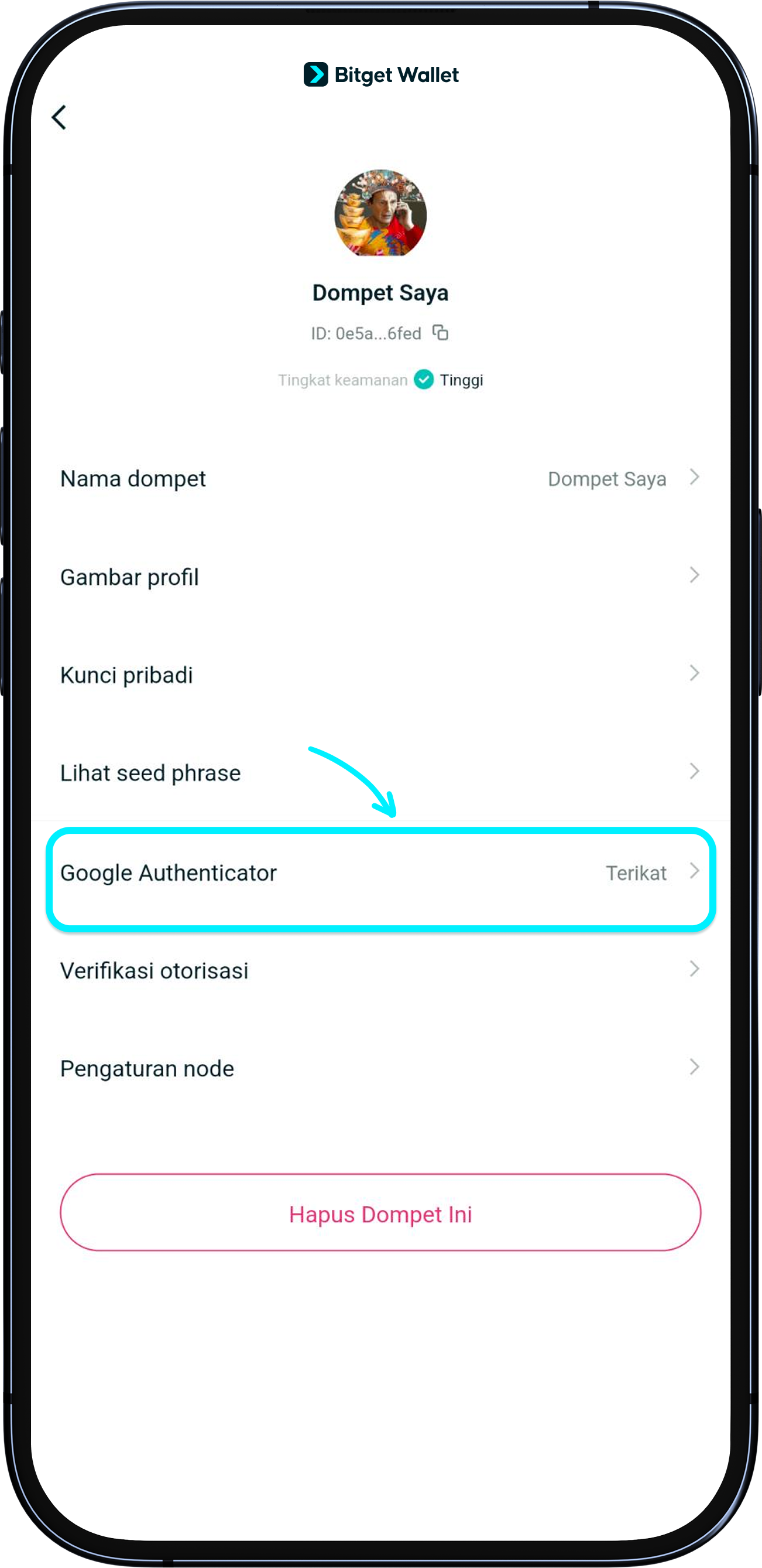 Tingkatkan keamanan Bitget Wallet kamu