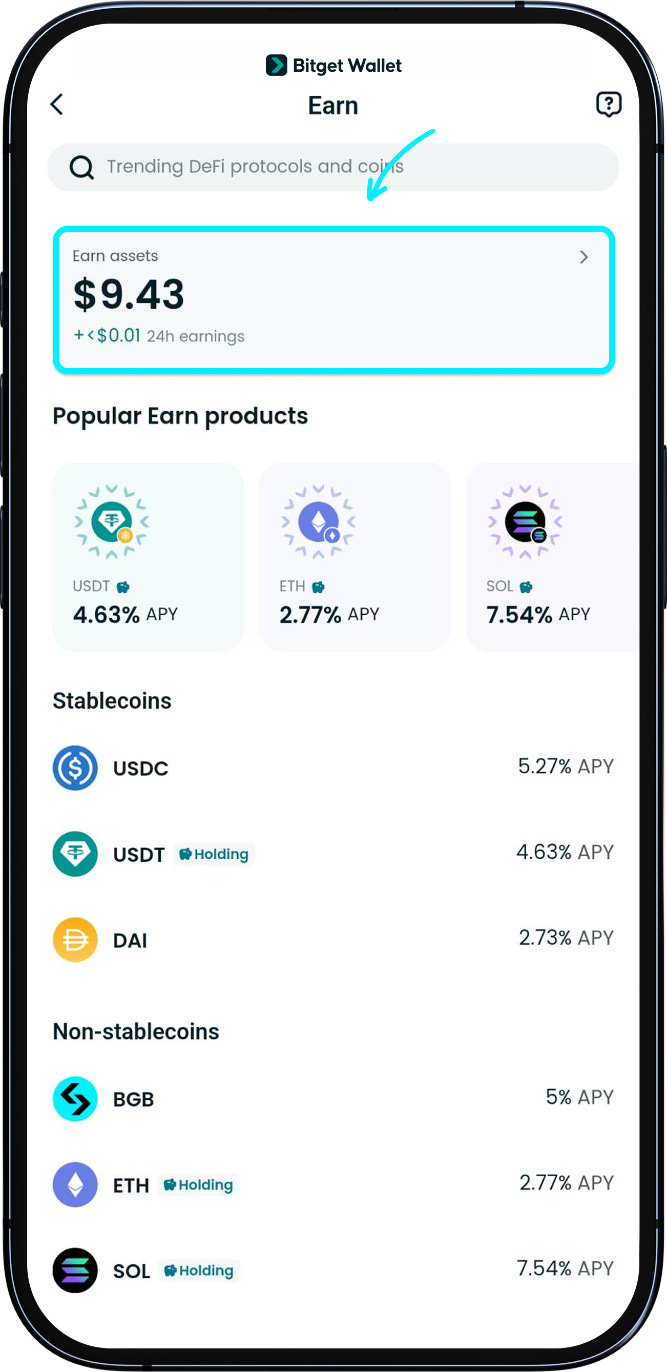 How to check your earnings and get your tokens back | How to Earn on your  crypto - Bitget Wallet Help Center