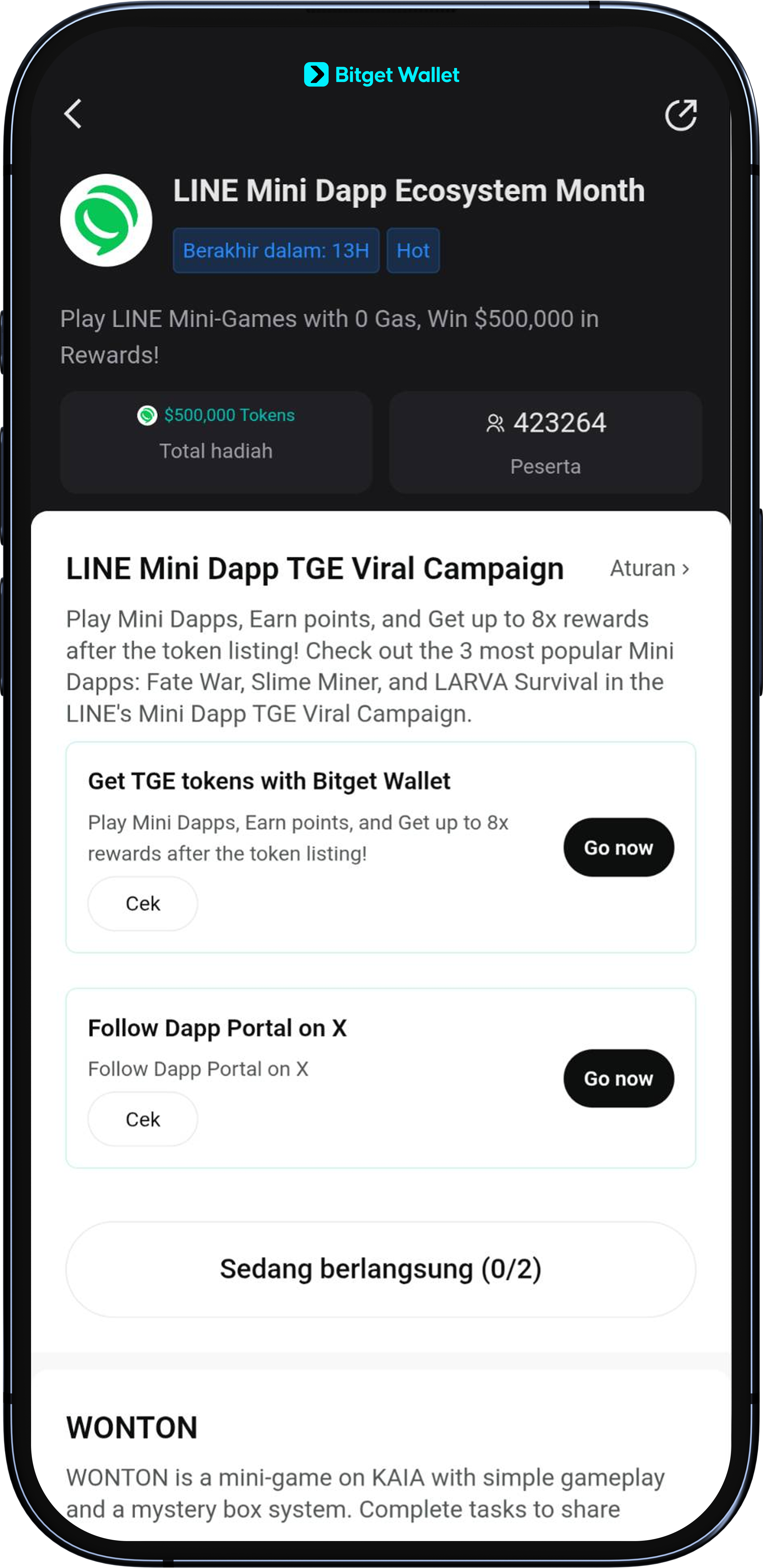 Mendapatkan hadiah dengan mengikuti acara