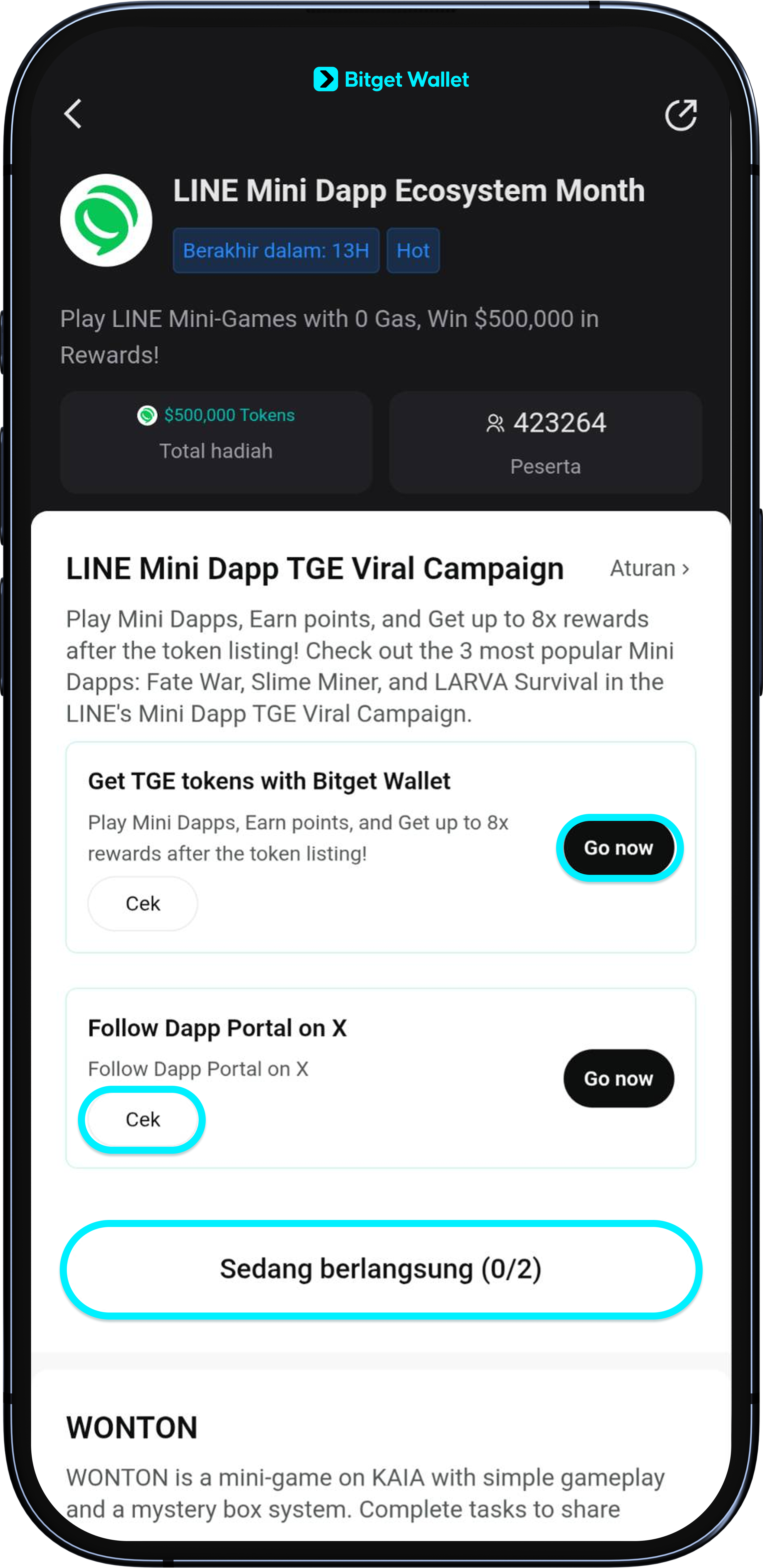 Mendapatkan hadiah dengan mengikuti acara