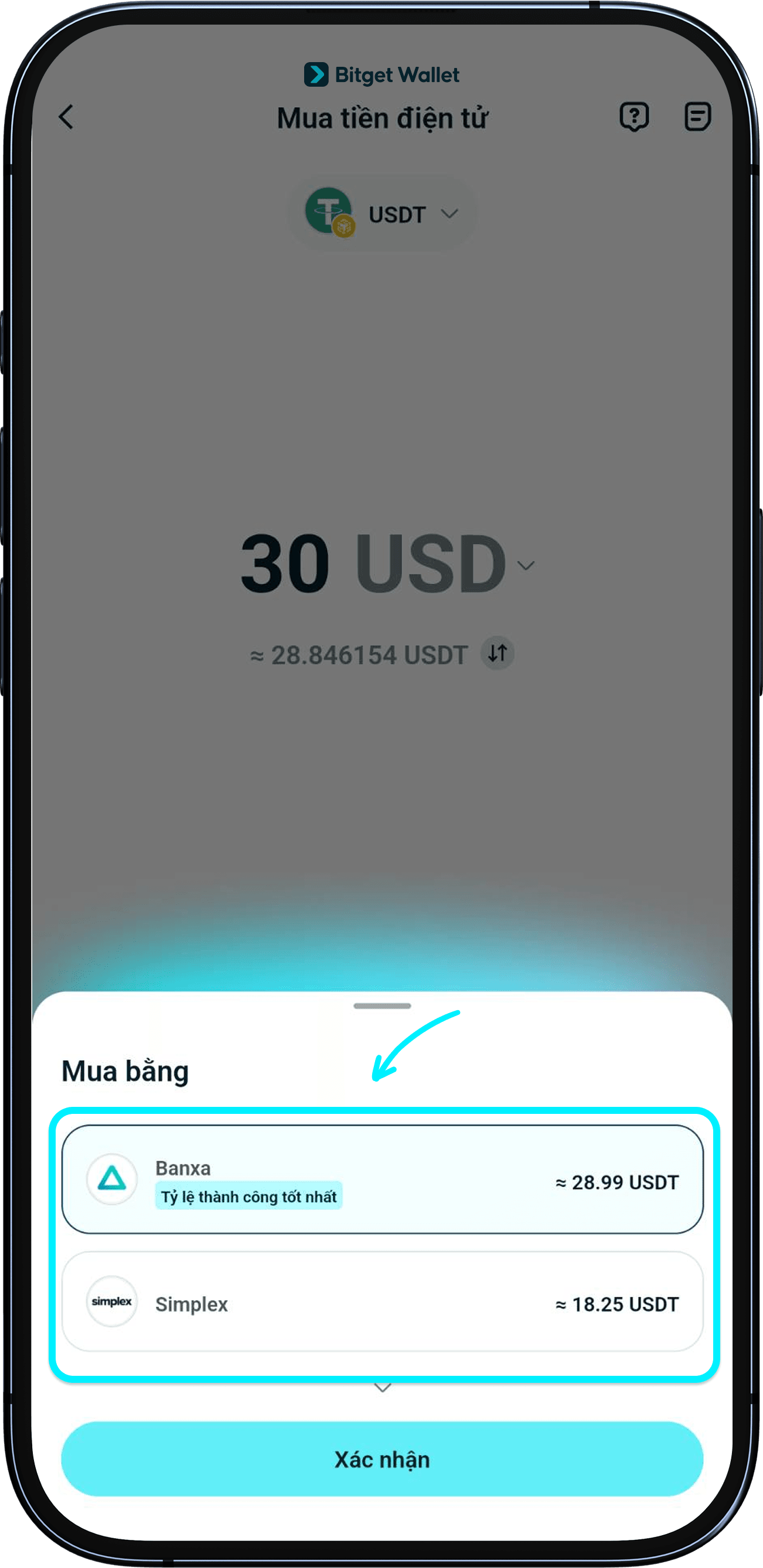 Chọn nhà cung cấp thanh toán